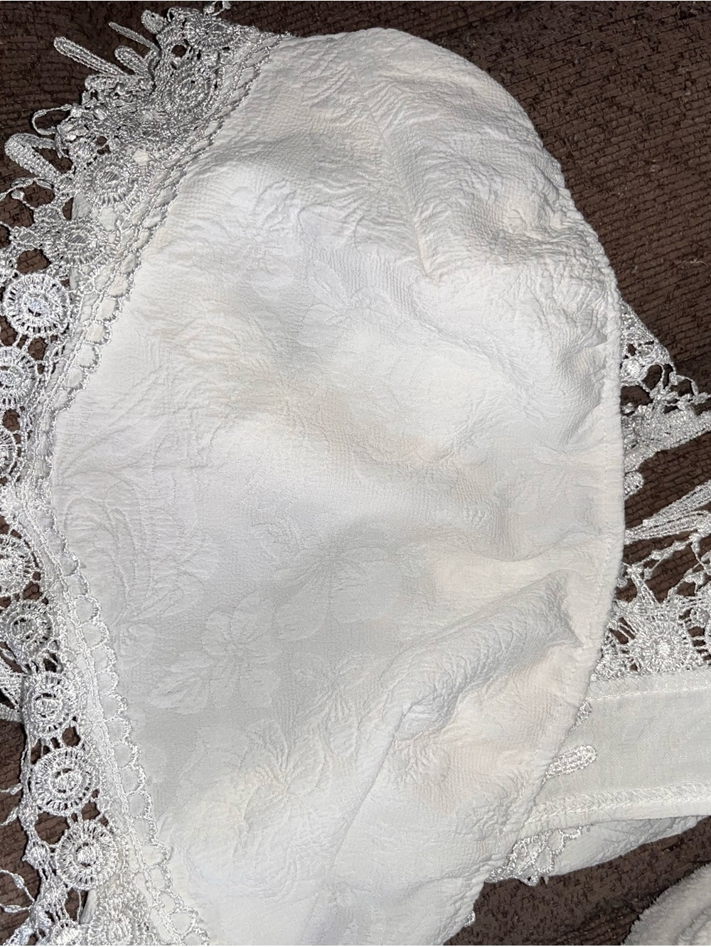 Women's White Lace Crop Trim Wrap Around Top - Elegant Intimates